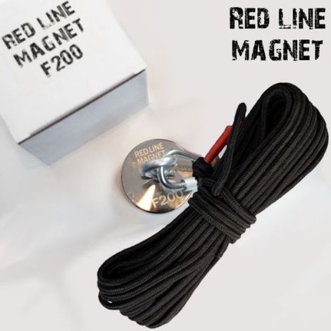RED LINE Magnete Fishing neodimio fino 200 Kg + Corda mt.20 - F200