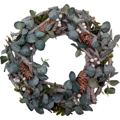 Weihnachts-Dekokranz 34cm dekoriert Dekokranz Weihnachtsdeko Wanddeko Türdeko - grün (1/3)