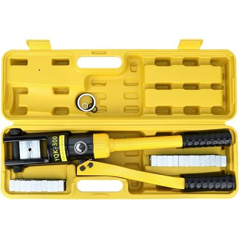 pince à sertir hydraulique, coffret de outil de sertissage, avec 13 matrices de sertissage 8-300 mm² (1/5)