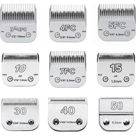 Lame de tondeuse professionnelle pour animaux de compagnie A5, compatible avec la plupart des tondeuses Andis et Oster. Lame en céramique 3FC-13 mm. (1/4)