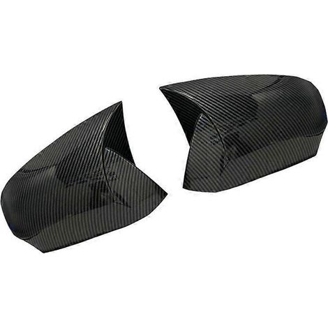 Passend für Renault Fluance (Baujahre 2010–2016): Rückspiegelabdeckung in Carbonfaser-Optik mit Hupenmotiv, glänzend schwarz. (1/4)