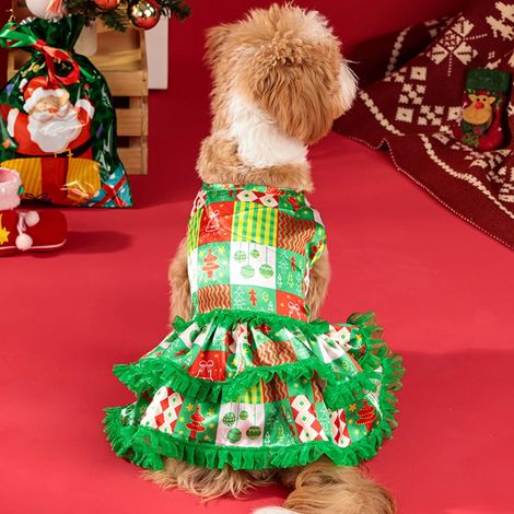 Costume De Noël - Robe Pour Chien Et Chat - Polyester - Tailles S À XL - Pour Fêtes, Photos Ou Port Quotidien - 1 Pièce