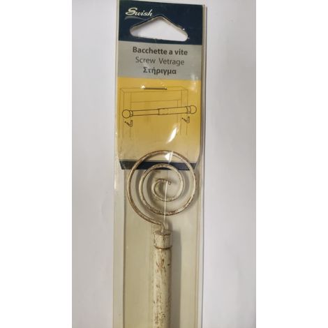SWISH - BACCHETTE PER TENDE A VITE 60-80CM SPIRALE BIANCO-ORO