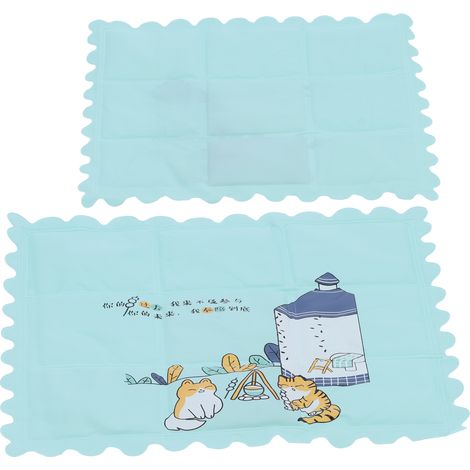 Tapis rafraîchissant propre et hygiénique, coussin de siège respirant à motif dessin animé pour l'été, maison et dortoir (vert) (1/5)