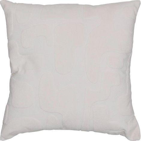 Coussin Déco Relief "Delor" 40x40cm Blanc (1/4)