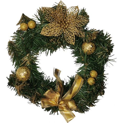 Couronne de Noël Porte 30cm OR - SILUMEN (1/2)