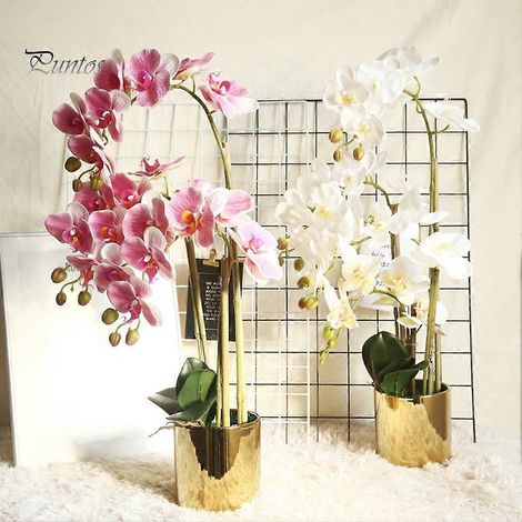 fleur artificielle papillon orchidée décoration DIY mariage fête bureau maisonjaune (1/4)