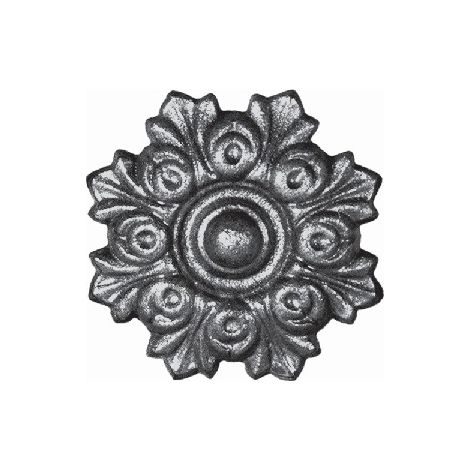 Deco Fer Forge – Rosace en fonte avec détail floral – Diamètre 75mm – Fixation à vis M5 – Pour portail et portillon (1/4)