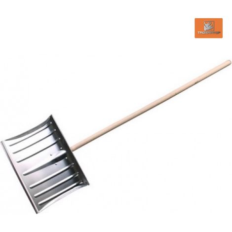Metall Schneeschieber, Schneeschaufel 50x31cm mit Stiel, Schneeräumer (1/2)