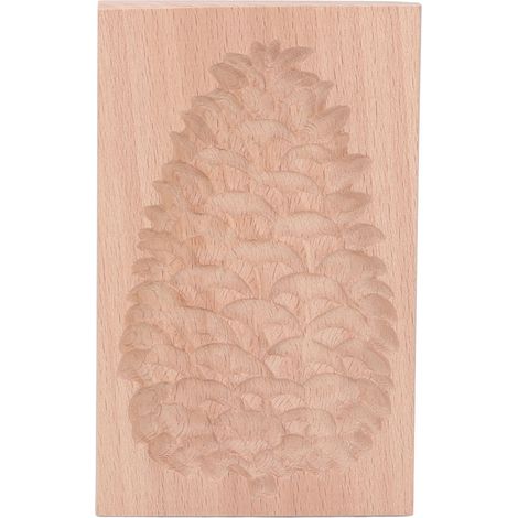 Empreinte biscuit en bois de hêtre réutilisable lavable tampon pâtisserie cuisine résineux pomme de pin (1/5)