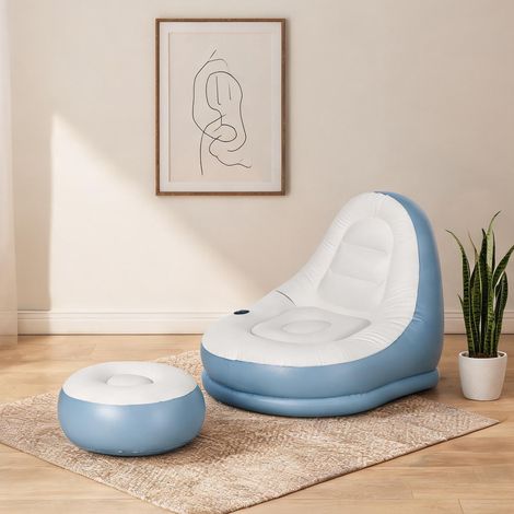 Fauteuil coloris blanc en plastique 125 x 100 x 87 cm (1/5)