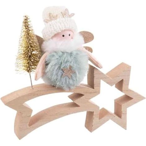Weihnachtsdekoration - BIGBUY WEIHNACHTEN - Mehrfarbig - Holz und Stoff - 18 x 6 x 16 cm