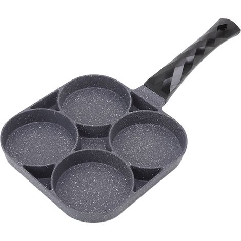 Antihaftbeschichtete, hitzebeständige 4-Loch-Pfanne, ideal für Crêpes und Burger, Zubehör für Gasherde, Farbe: Schwarz. (1/5)
