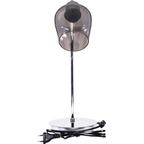 Lampe de bureau moderne 1 x E27 métal chromé et verre fumé 48 x 18 x 26 cm style élégant et minimaliste (1/5)