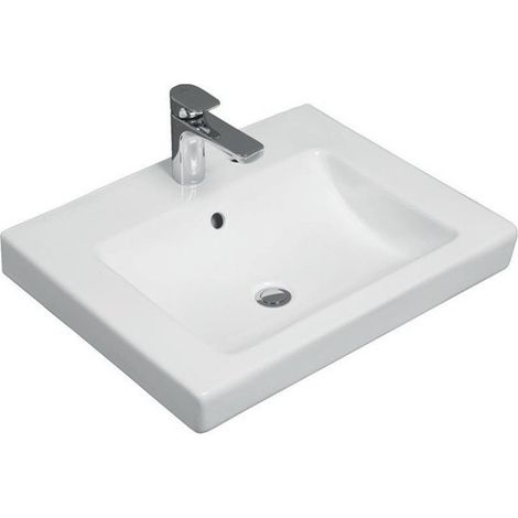 V&B Einbauwaschbecken Compact O.NOVO 600x465mm mit Überlauf und Hahnloch weiß (1/4)