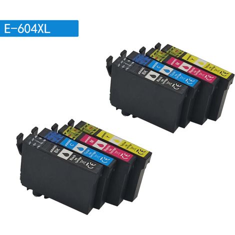 Pack of 2 Compatible Ink Cartridges for Epson 604 XL 604XL for XP-2200 XP-2205 XP-3200 XP-3205 XP-4200 XP-4205 WF-2910 WF-2930 WF-2950 (Black, Cyan, Magenta, Yellow) (1/5)