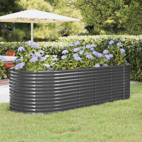 vidaXL Jardinera arriate acero galvanizado antracita 249x100x68cm (1/5)