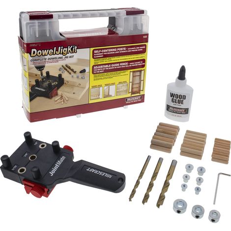 Kit de gabarit de cheville à centrage automatique avec 3 tailles de bagues métalliques (0,6 cm, 1,6 cm, 0,9 cm), Kit complet de gabarit de cheville avec tous les accessoires (1/5)