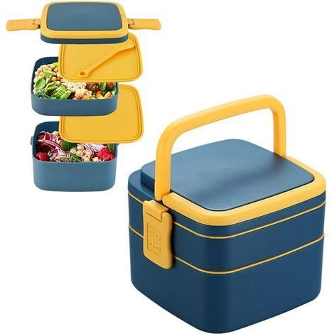 Boîte à Lunch avec Couverts,Lunch Box Enfant Micro Onde,Boîte Bento Lunch Box Adultes,Boîte Bento Enfant,Boîte à Lunch avec Compartiment,Boîte Bento- (1/4)