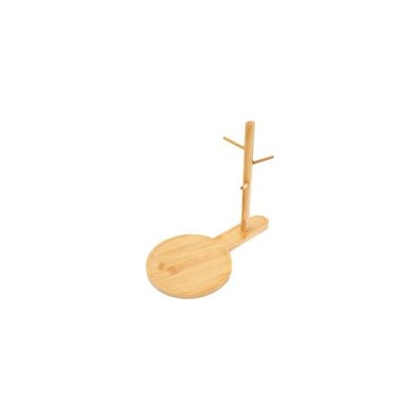Soporte de almacenamiento para llaves, estante en bambú de 11,2 x 10,5 x 6,5 pulgadas, adaptado para guardar llaves y pequeños objetos en la entrada Crezuo