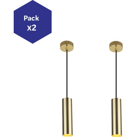Pack de2 Lampes Suspendues de Plafond en Aluminium 20cm GU10 50W IP20 230V (1/4)