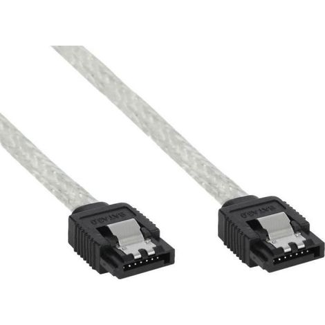 Câble SATA - 6 Gb/s - Verrouillage Connecteur - Transparent - 0,75 M - 1 Pièce