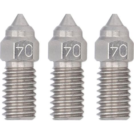 Buse d'imprimante en acier inoxydable, 3 pièces, résistante aux hautes températures, résistante à l'usure, 3 trous pour Neptune 4 4Pro 0.4mm (1/5)