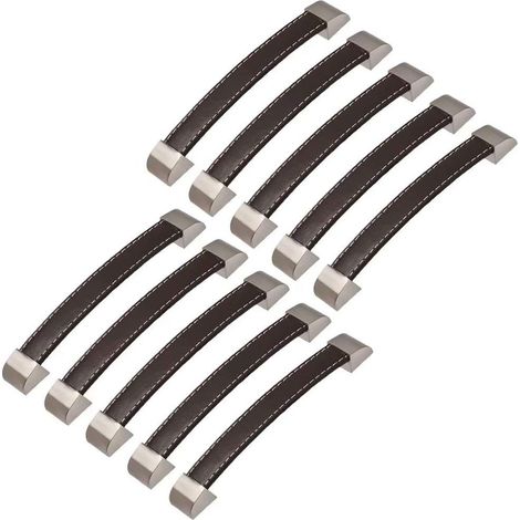 Lot de 10 poignées porte placard en cuir fait main, style valise (1/5)