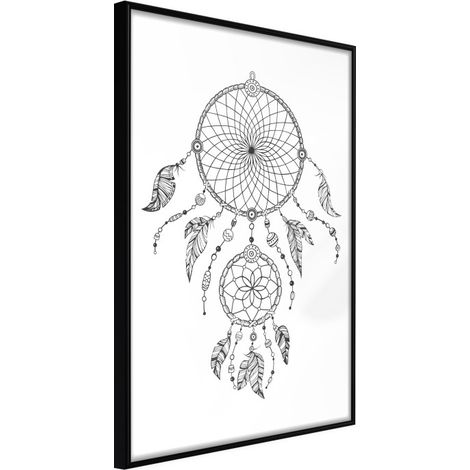 Affiche Murale Encadrée "Catch Your Dreams" 30 x 42 cm Noir
