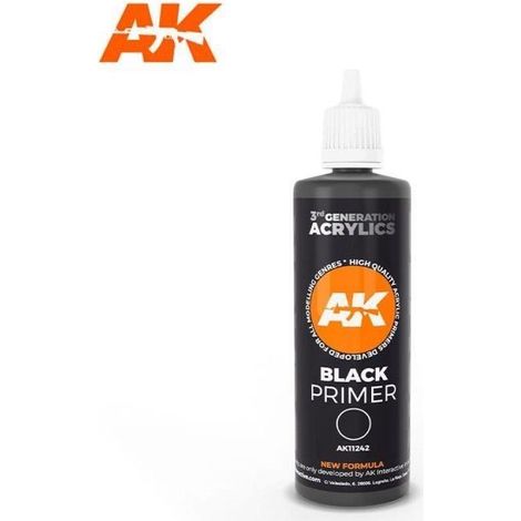 Peinture acrylique noire - AK INTERACTIVE - AK 3e génération - Application au pinceau ou à l'aérographe - Séchage 24 h (1/2)