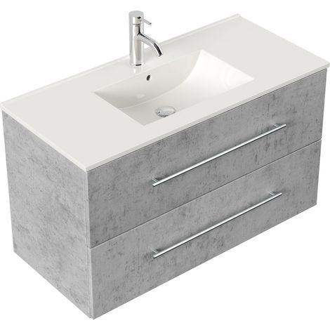 Badmöbel Firenze 100 SoftClose beton (1/5)