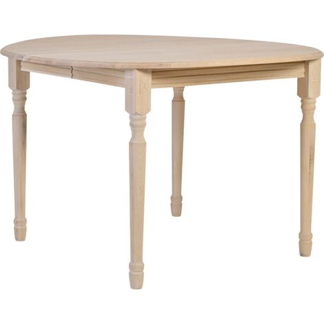 Table ronde extensible chêne blanchi 4/6 places D115 pieds tournés - VICTORIA