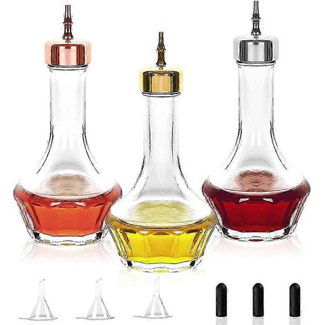 Ensemble de 3 flacons à bitters de 50 ml (1,7 oz) avec doseur intégré, outil de bar professionnel pour la création artisanale à la maison et au restaurant. (1/5)