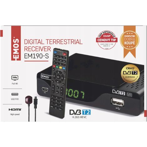 Sintonizador decodificador de TV digital terrestre DVB-T/T2 HD HEVC (1/3)