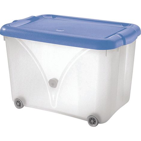 CONTENITORE JUMBO CON COPERCHIO E RUOTE- - cm.58,5x38,5x38h. lt.60 - 3 pezzi TONTARELLI
