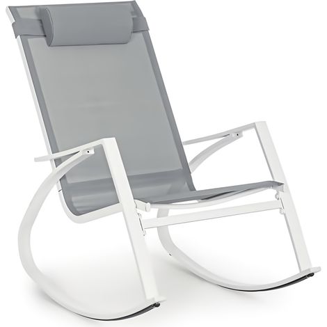 Poltrona Dondolo da Giardino Bizzotto con Poggiatesta Demid Bianco JA16 - 662986 (1/10)