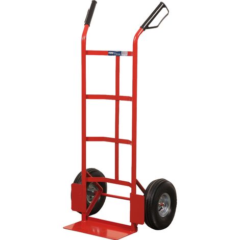 Ferm – Chariot diable 225 kg – Acier robuste – Pneus en caoutchouc – Surface 350 x 180 mm – Pour transport d'objets lourds (1/6)