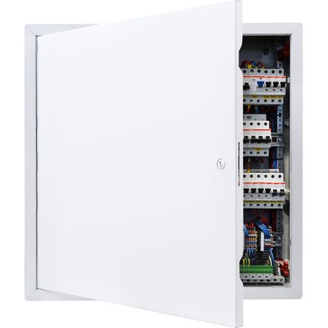 VEVOR Trampilla de Inspección para Paneles de Yeso, Puerta de Acceso de Acero Galvanizado 417x417 mm, con Pestillo de Destornillador, para Instalación de Fontanería y Electricidad en Techos, Blanco (1/5)