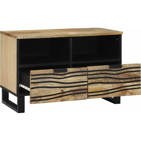 Meuble TV,Banc TV,Armoire TV Marron 70 x 33 x 46 cm bois de manguier massif CFW265612 (1/5)
