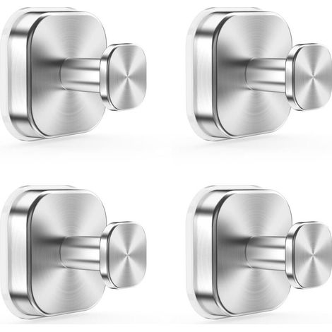 Ganchos de ventosa potentes de 4 piezas – Ganchos sin taladro, ganchos de pared de acero inoxidable impermeables, toallero de pared para cocina y baño, ideal para ventanas y superficies lisas, color p (1/5)