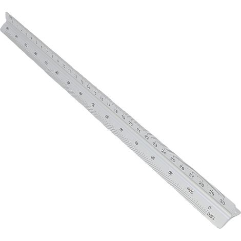Règle architecturale à échelle 30 cm, précision optimale, design concave, équerre multifonctionnelle en aluminium, couleur argent. (1/5)