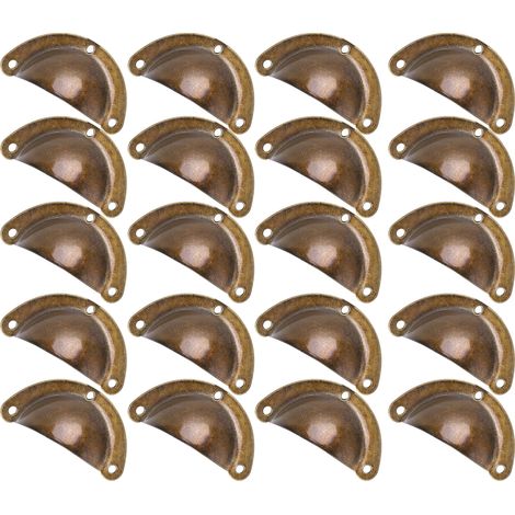 20 Poignées de tiroir en métal style ravioli, design vintage robuste pour meubles de cuisine et armoires anciennes. (1/5)