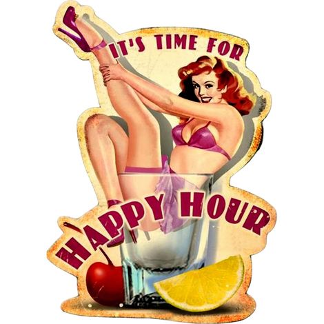 Happy Hour Retro-Plakette aus Emaille (1/5)