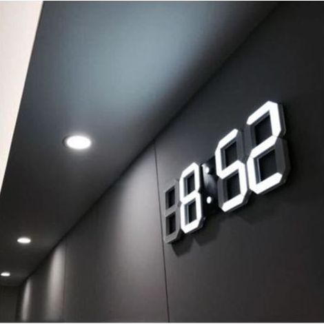 2019 NOUVEAU Digital 3D LED Horloge murale Alarme Montre 12-24 heures Affichage USB Moderne (1/4)