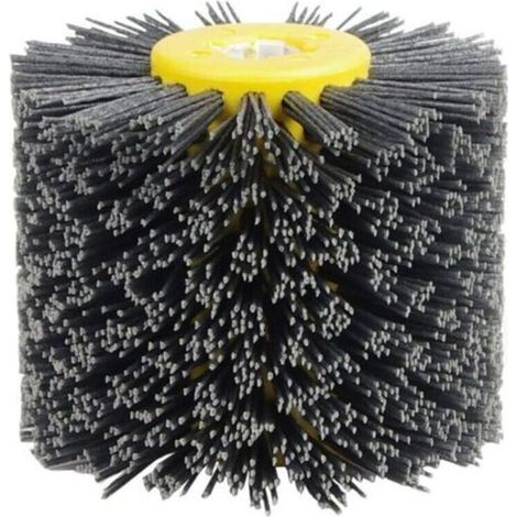 Brosses abrasives pour polissage – Roue abrasive en fil métallique, diamètre 120 mm, grain 120, noir, idéale pour le décapage, le ponçage et la finition sur métaux, bois et plastiques (1/5)