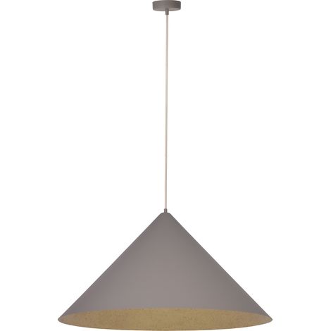 Suspension moderne taupe/or cône Ø70 Vesuvio E27 Sigma (1/2)