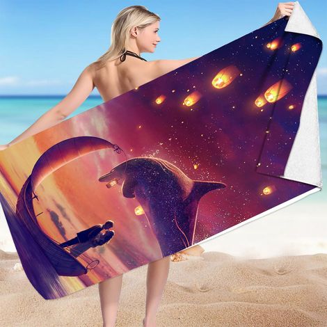 Serviette Plage Microfibre - 75 x 150 cm - Résistante au Sable - Séchage Rapide - Polyvalente pour Plage Piscine Voyage Camping - 1 Pièce (1/3)