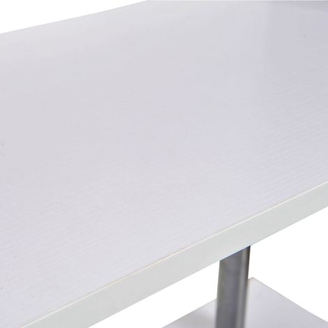 Bibliothèque Blanche 80x30x145 cm, 4 Niveaux Bois et Métal Design Contemporain, Étagère pour Salon, Bureau, Studio (1/5)