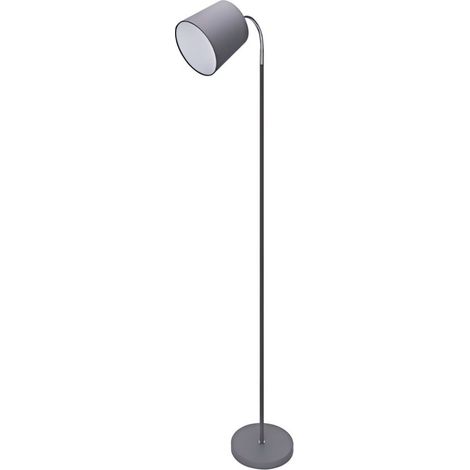 Lampadaire de Sol Trépied en Métal Gris Style Nordique Minimaliste Douille E14 Sans Ampoule Ambiance Confortable Maison (1/3)