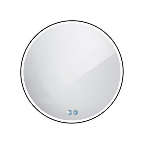Nimco - Miroir avec éclairage LED, diamètre 60 cm, touches tactiles, noir ZPC 28000RVX-90 (1/5)